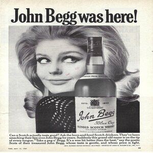 1967 John Begg Was Here! Blended Scotch Whiskey Vintage Magazine Print Ad/Poster